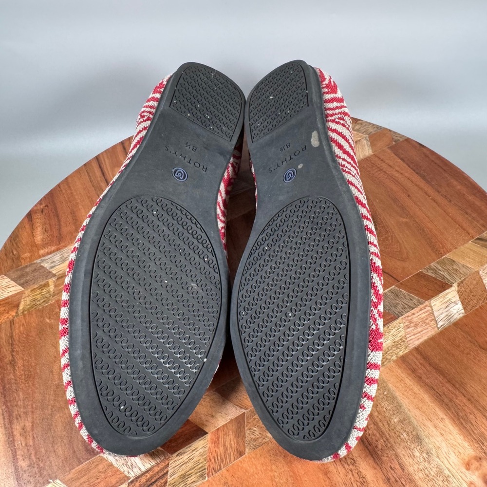 Rothys The Loafer Red Zebra Print Knit Slip On Shoes Womens 8.5 Sustainable - Picture 6 of 7